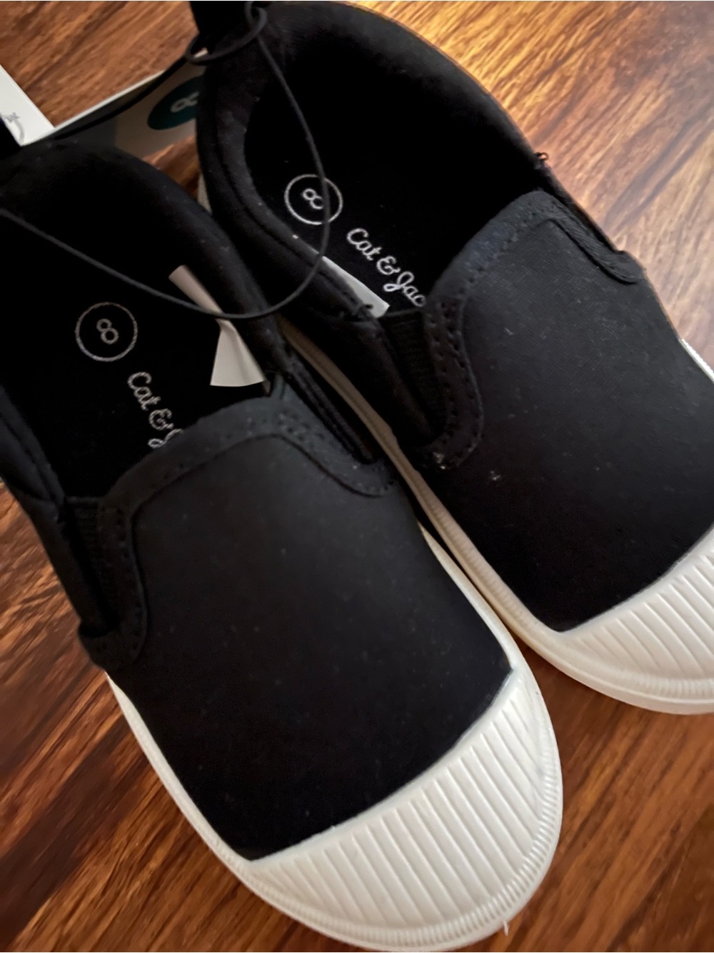 Cat & Jack Black Slip-On Canvas Sneakers with White Toe